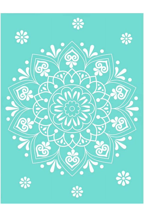 8.6x11 Inch Self-Adhesive Silk Screen Printing Stencil Reusable Pattern Stencils Flower Pattern for Painting on Wood Fabric T-Shirt Wall Chalkboards Wood Ceramic Home Decorations - #02 colorful DIY