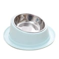 thumbnail image 1 of 8.6x3.3 Inch Cat Feeder and Water Dispenser, Cat Feeder with Stainless Steel Bowls, Pet Food Dispenser for Cats and Small Dogs, Easy to Clean, Non- Tilted Bowl with Removable Inserts, 1 of 7