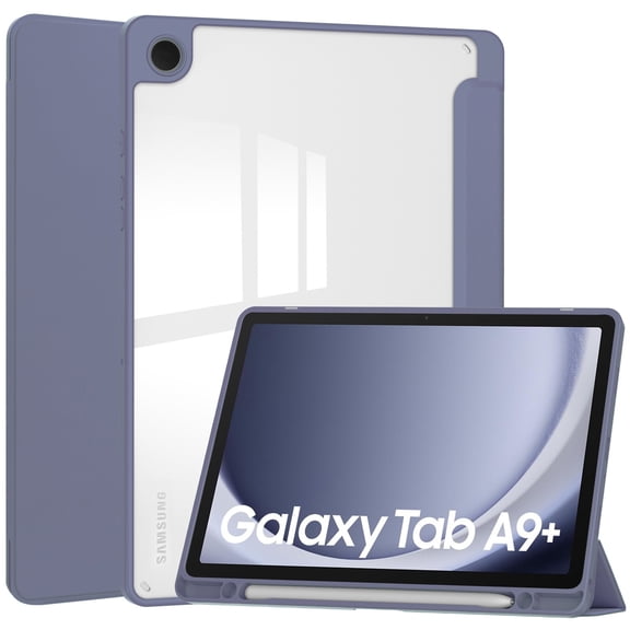 8.7/11-Inch Tablet Case For Samsung Galaxy Tab A9(SM-X110 / SM-X115) / A9 plus(X210/ SM-X216 / SM-X218) with Pen Slot / Wake Up Function Tri-folding Transparent Tablet Case