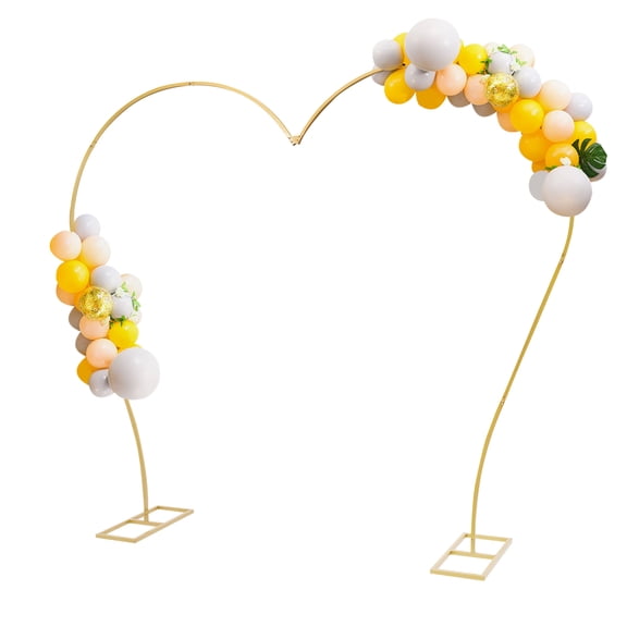 8.7*7.7ft Wedding Arch Rack Heart-Shaped Flower Frame Stand Gold Party Backdrop Rack Decor
