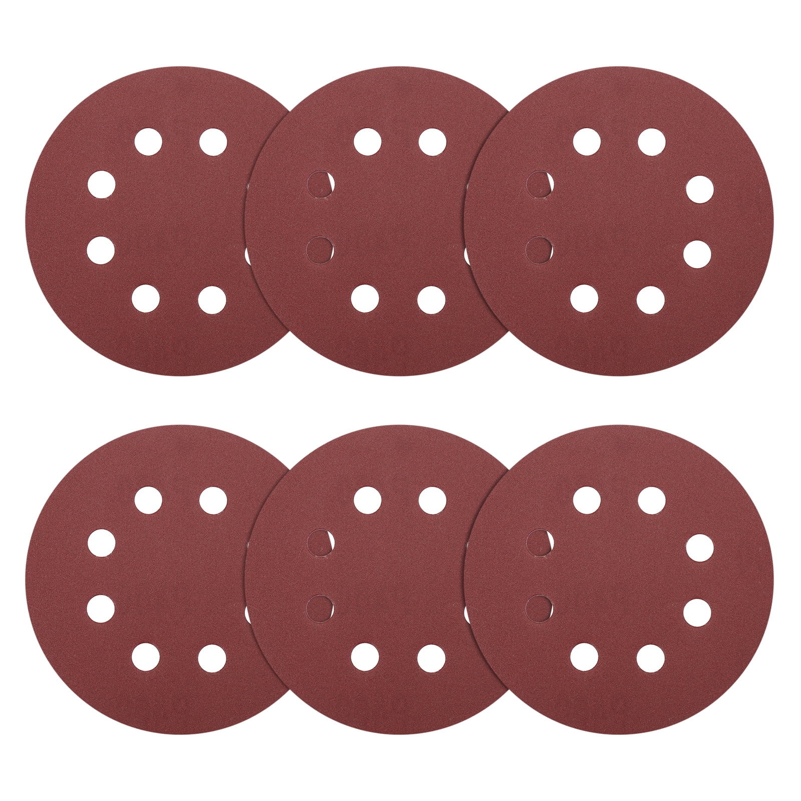 8-7/8 Inch 80/120/150/180/240 Grit 9 Holes Hook and Loop Sanding Disc - 30 Pcs - Good for Wood Metal Stone Walls- Aluminum Oxide Abrasive Random Orbital Sander Pads, Red