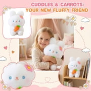 8.7" Carrot Easter Bunny Plush Rabbit Stuffed Animals Soft Cute Toy for Spring Home Decor Basket Stuffer Holiday Gift