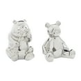 thumbnail image 1 of 8", 7"H Silver Porcelain Handmade Bear Sculpture, by CosmoLiving by Cosmopolitan (2 Count), 1 of 10