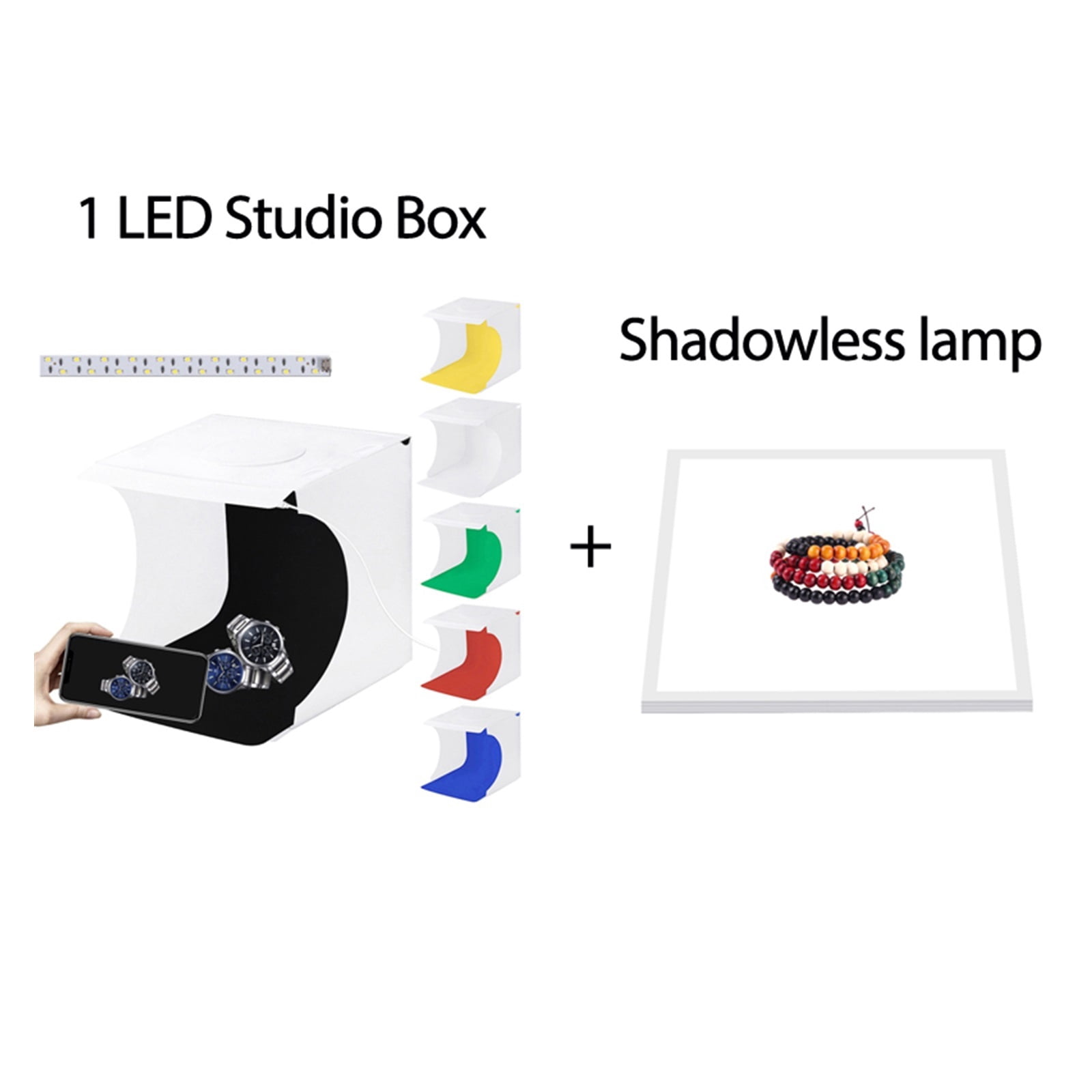 Mini Lightbox 8.7 Inch Portable LED Photo Studio Box Tabletop Shooting Light Box Tent ...