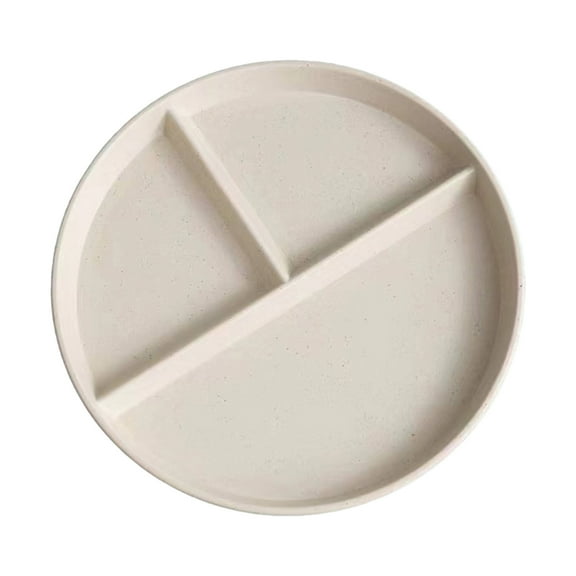 8.7-Inch Wheat Portion Control Plate, Unbreakable Plastic Adult Portioning Plate, Dishwasher Safe/Reusable, 3 Sections Of Round Separate Plates For Healthy Eating And Weight Loss(Beige,8.7x8.7")
