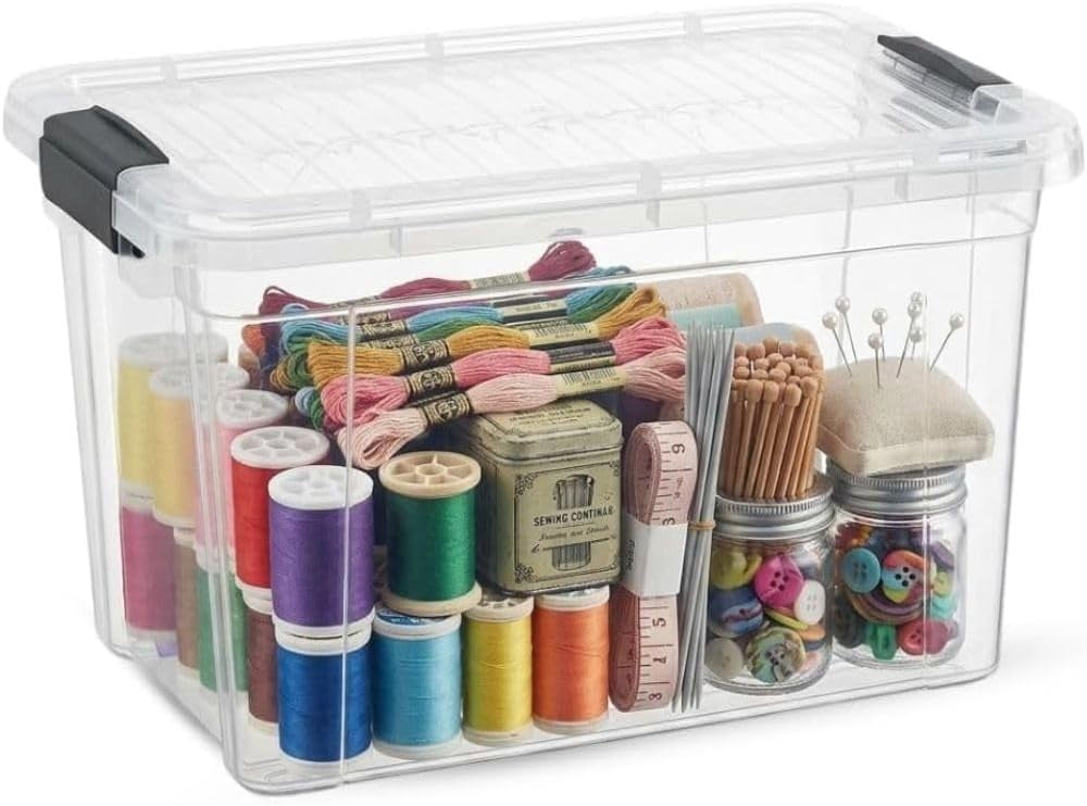 8.7 Quart Clear Plastic Storage Boxes with Lids, Stackable Organizer ...