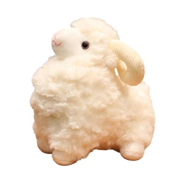 8.7" Realistic Lamb Plush Toy - Soft Simulation Little Sheep Stuffed Animal - Fluffy White Lambie Doll for Desktop Decor - Creative Animal Lover Gift for Teens and Adults