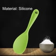 thumbnail image 1 of 8.7" Silicone Soup Ladle Spoon Wood Hand Restaurant Kitchen Scoop Utensil Cooking Supplies Green, 1 of 7