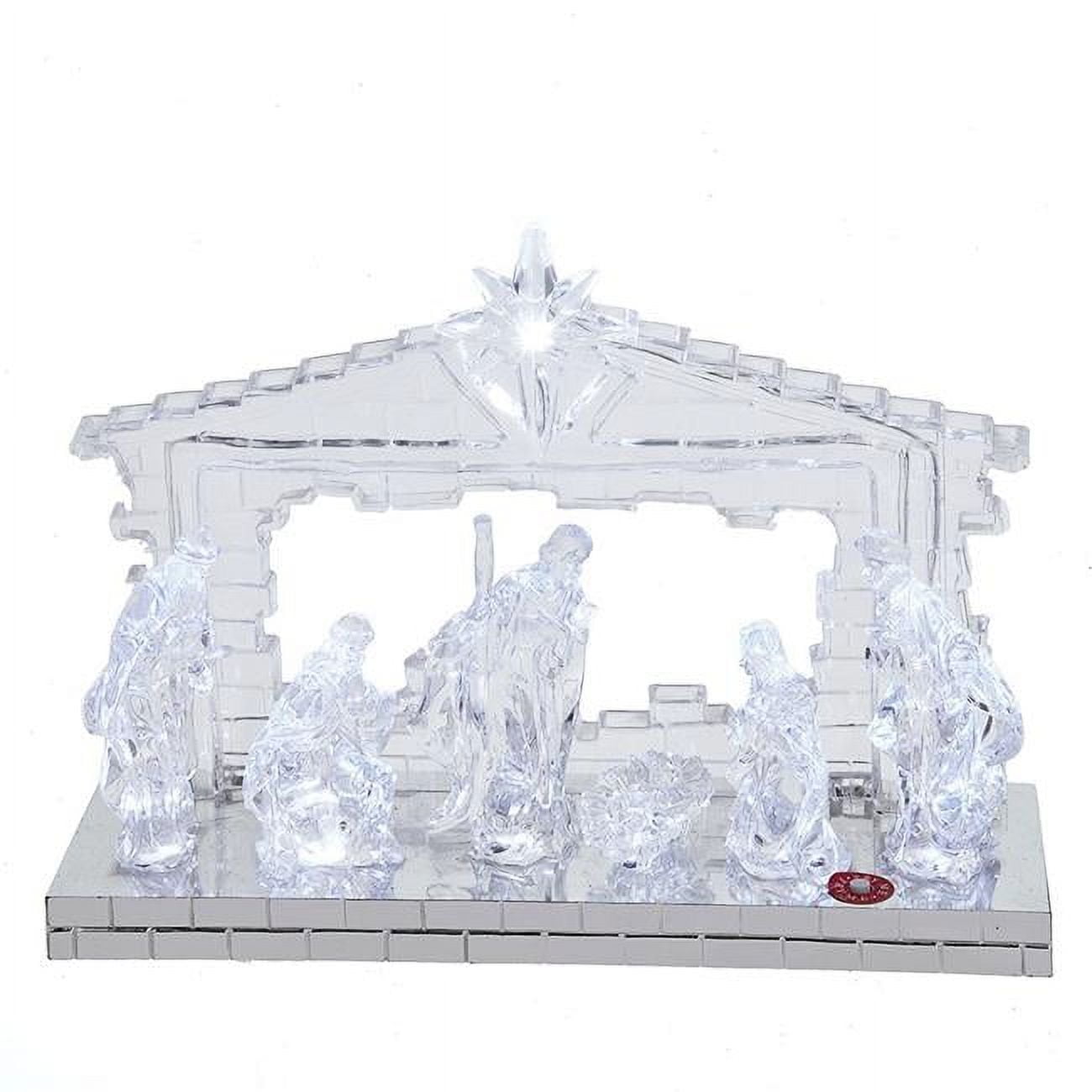 8.7-Inch Clear Acrylic LED Light-Up Musical Nativity Scene