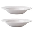 thumbnail image 1 of 8.7-inch Wide Rim Plastic Soup Bowl - Lead-Free White Pasta Bowls for Spaghetti, Salad, Stew, Rice Microwave & Dishwasher Safe - Scratch-Resistant and Heatproof Design Set of 2, 1 of 7