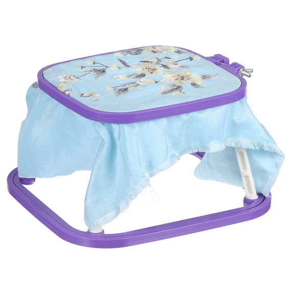 8.7"x9.4" Square Embroidery Hoop Stand Violet Adjustable ABS Plastic Cross Stitch Stand Hands-Free 2-Tier Embroidery Hoop Holder Punch Needle Frame for Sewing Arts Needlework