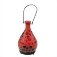 thumbnail image 1 of 8.75" Frosted Red Hearts Glass Bottle Tea Light Candle Lantern Decoration, 1 of 1