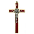 thumbnail image 1 of 8.75" Gold-Tone St. Benedict Crucifix with Red Enamel Inlays, 1 of 2