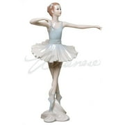 8.75 Inch Porcelain Figurine Graceful Ballerina En Pointe Blue Tutu