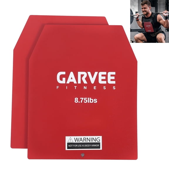8.75 LBS Pair Weight Vest Plates, 10x12 Inch Alloy Steel Ruck Plates for Weighted Vest Carrier Backpack, Rust-Resistant Rounded Edges