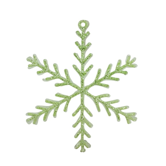 Allstate 8.75" Pastel Dreams Glittered Snowflake Christmas Ornament - Green