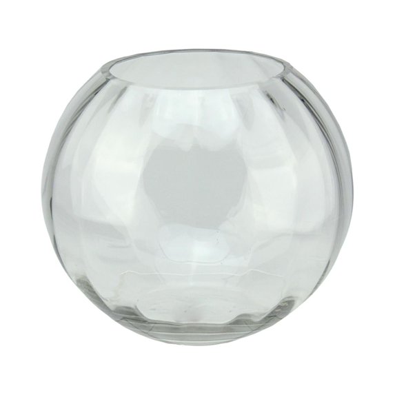8.75" Round Segmented Transparent Glass Decorative Bowl