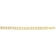 thumbnail image 1 of 8.75 in. 14K Yellow Gold White Pave Curb Chain with Lobster Clasp, 1 of 1