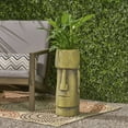 thumbnail image 1 of 8.75" x 8.75" x 24" Antique Green Magnesium Oxide Planter Pot - Outdoor & Indoor Decor, Fresh Greenery Planter, 1 of 9