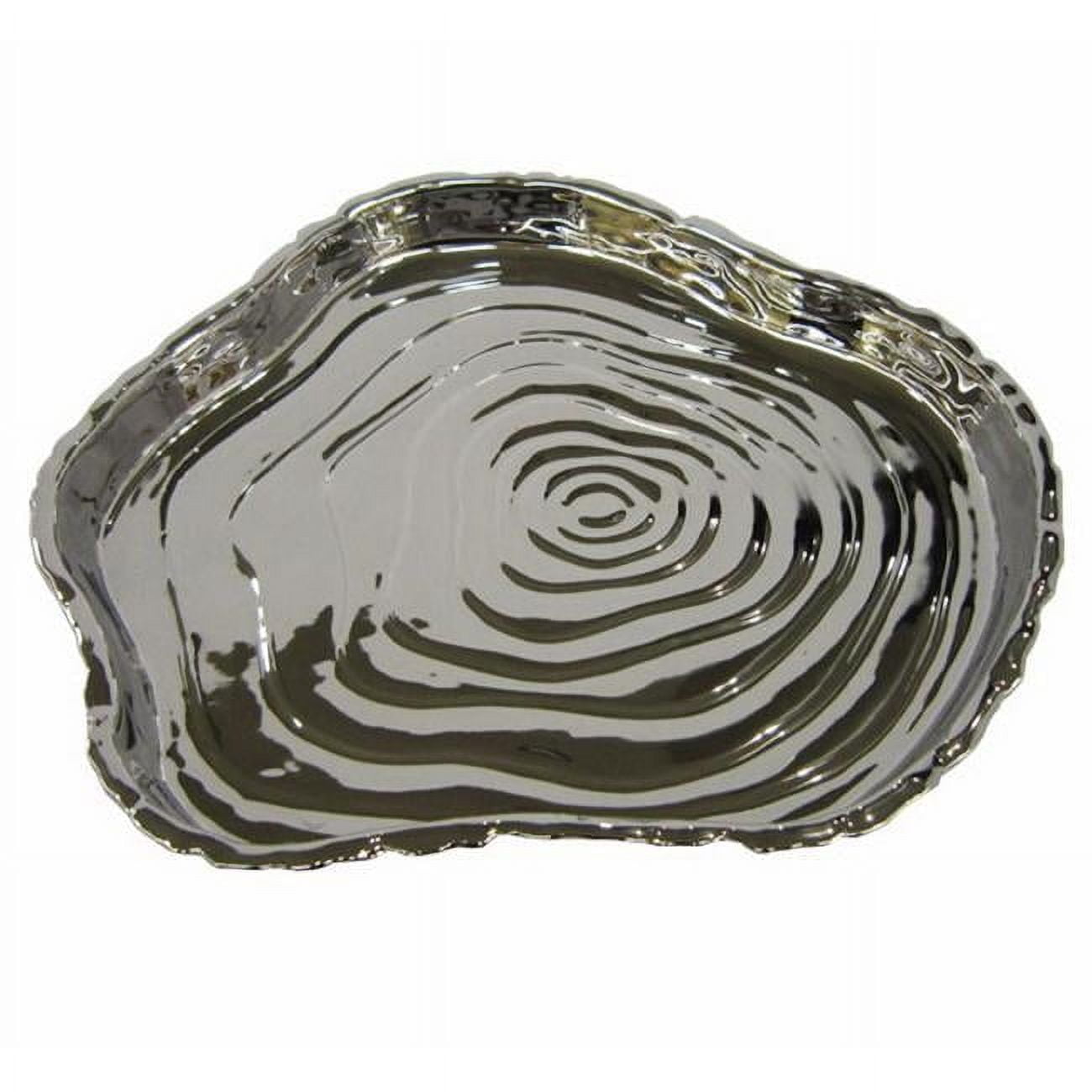 Silver Porcelain Tree Bark Inspired Condiment Server Tray