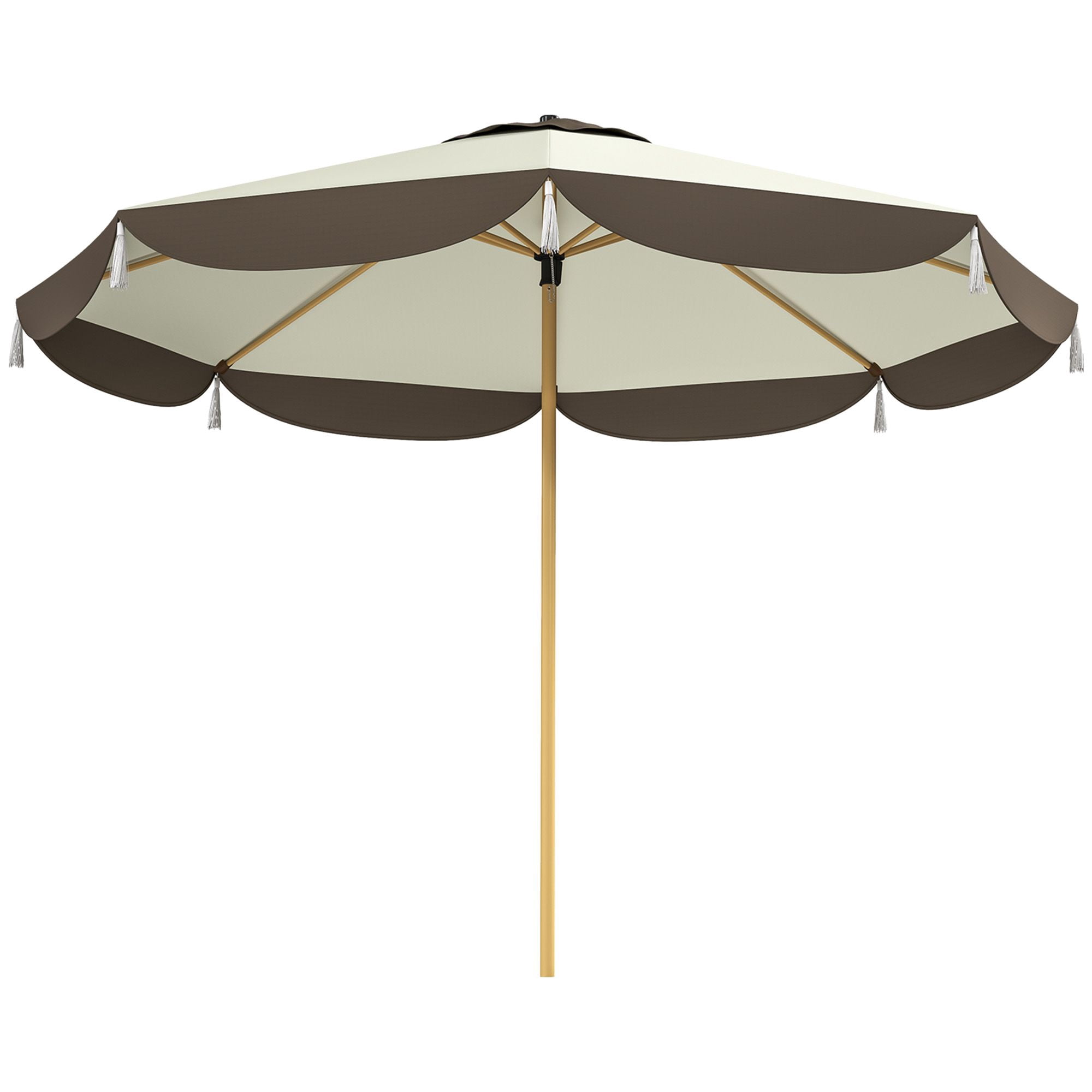 8.7FT Outdoor Patio Market Umbrella, UPF 50+ 180GSM Polyester Canopy with Wind Vent, 8 Steel Ribs Two-Section Pole Color Block Patio Table Umbrella for Garden Deck Backyard, Base Not Included