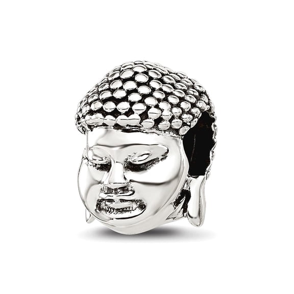 8.7mm 925 Sterling Silver Reflections Budda Head Bead Charm Pendant Necklace for Women - 2.9 Grams