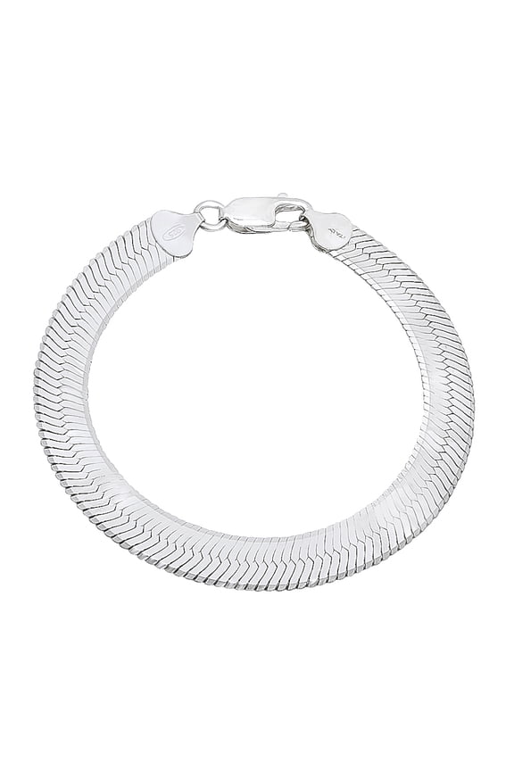 8.7mm Solid .925 Sterling Silver Flat Herringbone Chain Bracelet, 7 inches