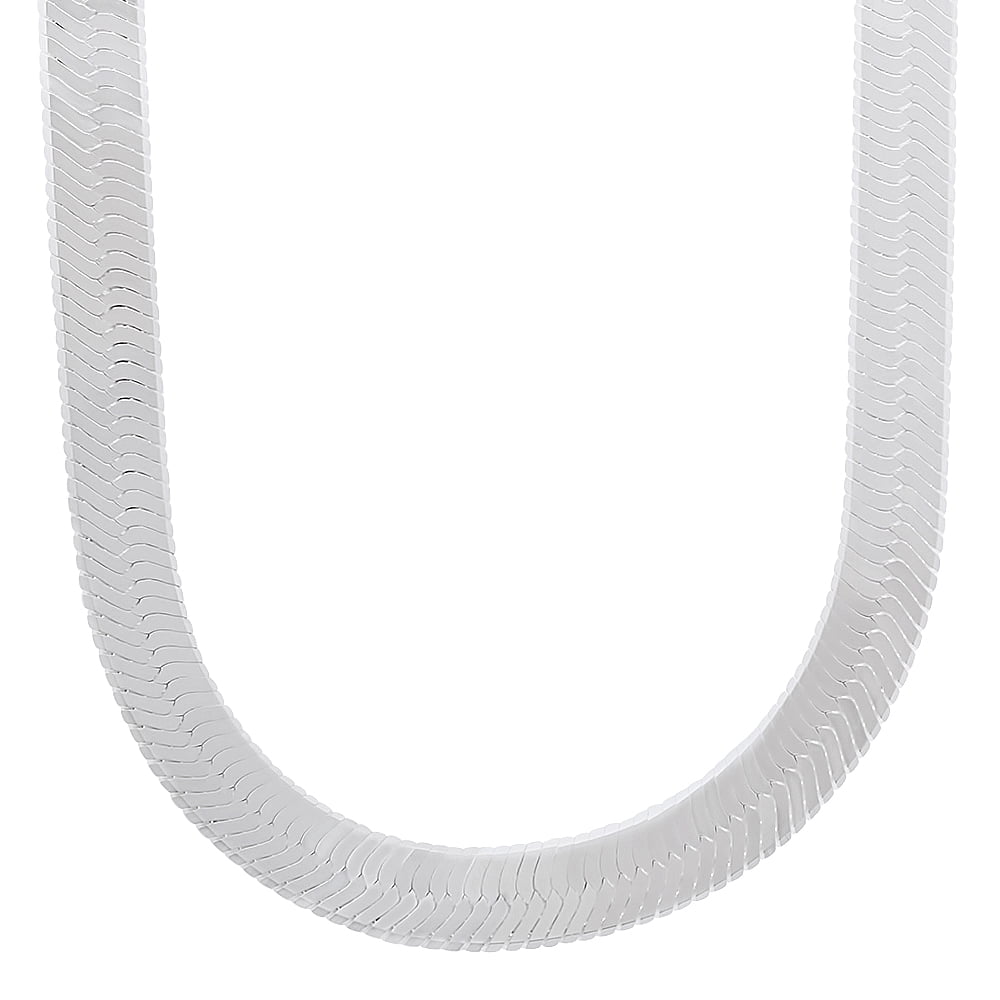 8.7mm Solid .925 Sterling Silver Flat Herringbone Chain Necklace, 22 inches
