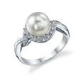 thumbnail image 1 of 8-8.5mm Akoya Cultured Pearl & Diamond Shira Ring in 14K Gold, 1 of 7