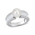 thumbnail image 1 of Everly Women's Cultured Pearl and Created Sapphire Sterling Silver Ring, 1 of 6