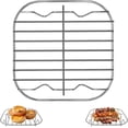 thumbnail image 1 of 8''×8'' Air Fryer Crisper Rack, Stainless Steel Replacement Crisper Plate Tray Durable & Dishwasher Safe (Silver), 1 of 9
