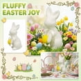 thumbnail image 1 of 8.8" Flocked Easter Bunny Plush Rabbit Stuffed Animals Soft Toy for Spring Home Decor Centerpiece Mantel Table Decoration Basket Stuffer Gift(White), 1 of 8