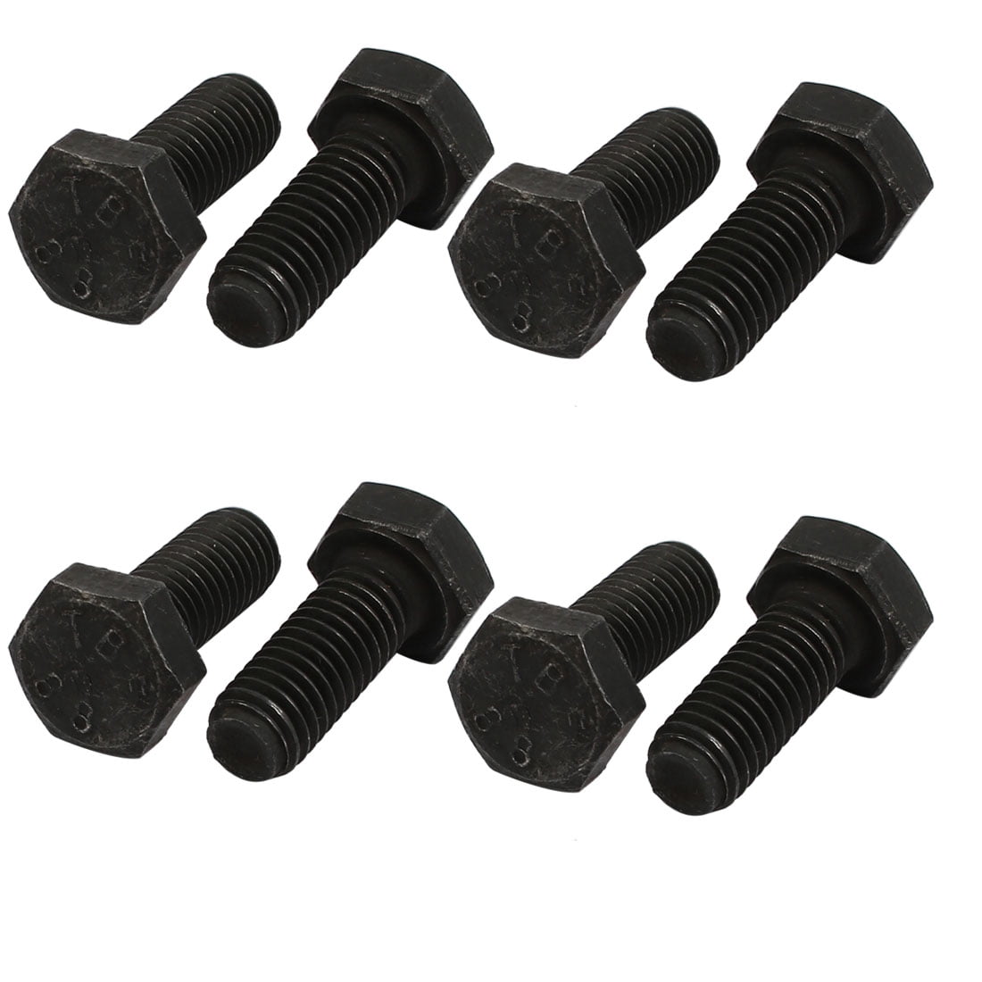8.8 Grade M8x20mm Full Threaded Left Hand Thread Hex Head Bolt 8pcs ...