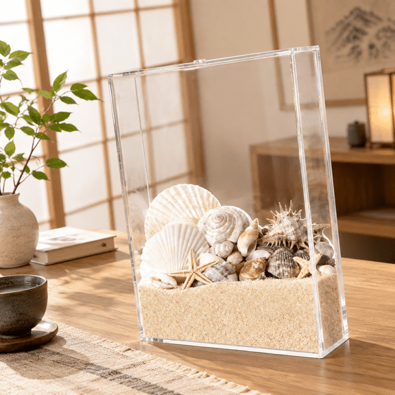 8.8 X 11.4 Inch Seashell Display Box Wall Mount Sea Shell Holder Shadow Frame For Shells 3d Floating Caser