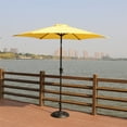 thumbnail image 1 of 8.8 feet Outdoor Aluminum Patio Umbrella，Market Umbrella with 33 pounds Round Resin Umbrella Base，Push Button Tilt and Crank lift，Yellow, 1 of 7