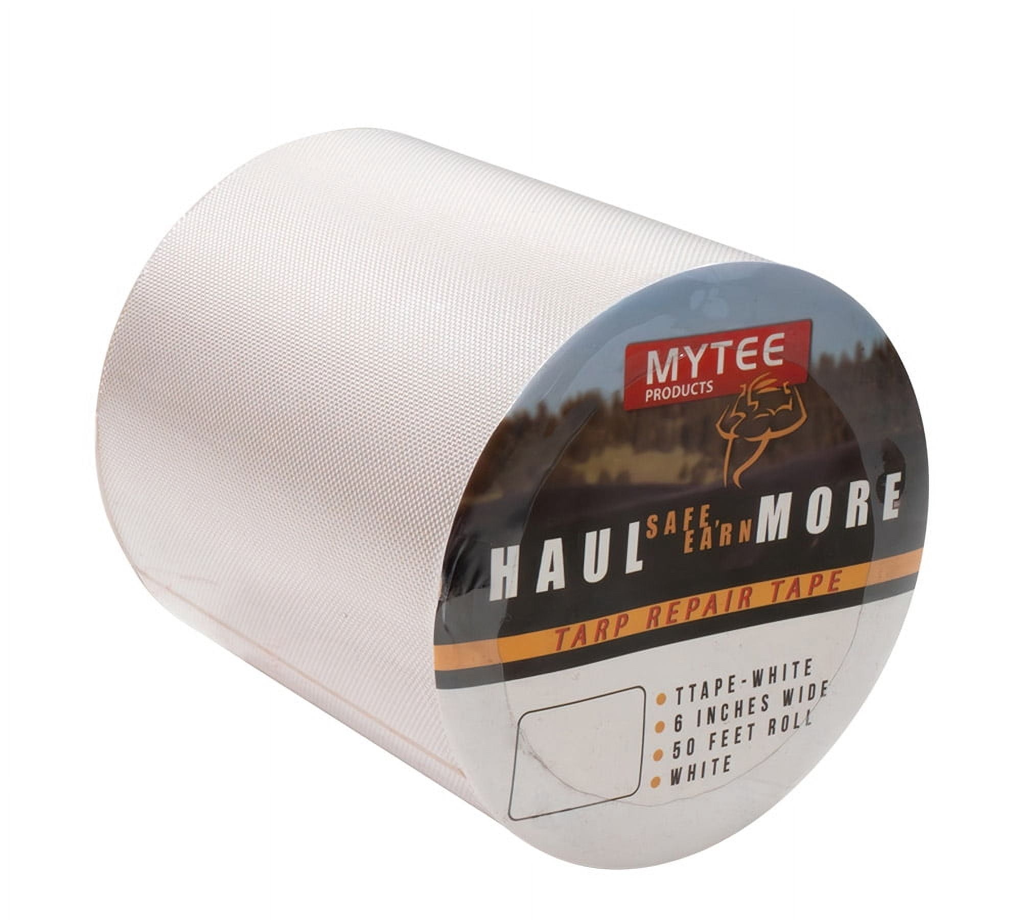8.8 oz Waterproof White Vinyl Tarp Repair Tape 6 Inch x 50 FT with Heavy Duty Adhesive Backing - Tarp Patch Kit, Tarp Repair Kit