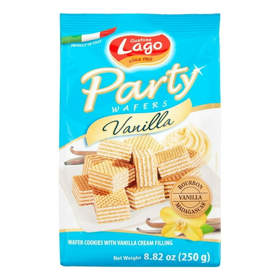 8.82 oz Lago Party Vanilla Wafer Cookies  Italian Crispy Vanilla Cream Wafers  Family Snack Pack