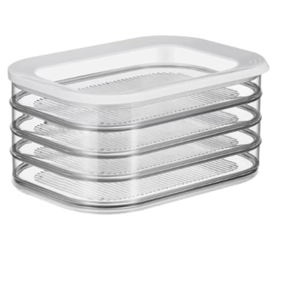 8.86 Inch 4-Layer Deli Meat Container, Stackable Clear Plastic Food Storage Box for Fridge, 1 Pc