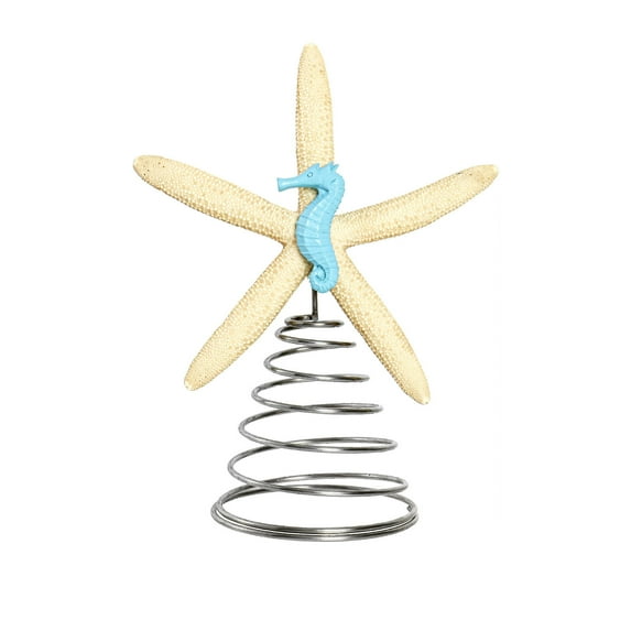 8.86Inch Natural Starfish Tree Topper Star Christmas Holiday Decoration Beach Christmas Tree Toppers for Christmas Tree Decoration Home Decor