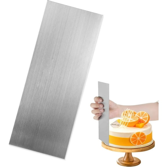 8.86in Cake Metal Scraper, QZS Stainless Steel Cake Scraper Smoother for Cake, Edge Smoother Scraper Cake Comb Cake Pastry Cutter for Home Mousse Cream Cake Decoration