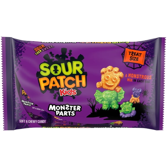 SOUR PATCH KIDS Monster Parts Soft & Chewy Gummy Halloween Candy, 18 Trick or Treat Bags