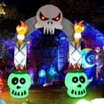 thumbnail image 1 of 8.8FT Halloween Inflatable Skeleton Skull Haunted House Archway Halloween Outdoor Decorations, Blow Up Skull Scary Yard Decorations Built in LED Lights for Yard, Lawn, Garden Arch, 1 of 8