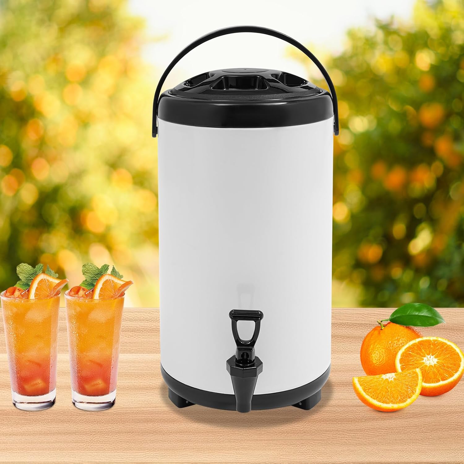 Insulated Beverage Dispenser 2.5 Gallon - Hot & Cold Drink Pitcher With Spigot, Commercial Thermal Urn For Coffee, Tea, Punch, Outdoor Parties - View #3