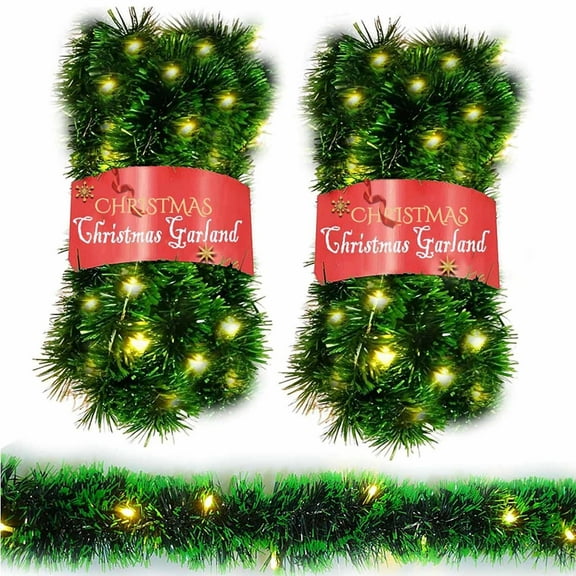 8.8ft 200-piece Christmas vine garland Christmas tree accessories LED light green vine