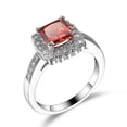 thumbnail image 1 of 8*8mm Princess Red Zircon Ring White Gold Filled Engagement Jewelry Size 6-10, 1 of 5