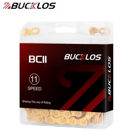 8/9/10/11/12 Speed Bike/Bicycle Chain BUCKLOS BC-L/EL/SL for SHIMANO/SRAM/KMC Steel Gold/Silver 116/126 Link with Quick Link fit MTB/Mountain/Road Bike/BMX 1/2 x 3/32 1/2 x 11/128 Inch Universal