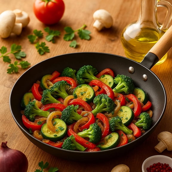 8, 9.5, 10.25 Nitrided Cast Iron Frying Pan Set  Rust-Resistant Skillets, Naturally Non-Stick, Removable Beechwood Long Handles, Classic Cast Iron Heat Retention