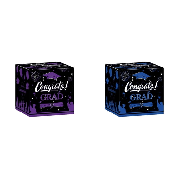 8.9*8.9*8.9'' Foldable Graduation Card Box Graduation Season Voting Box Party and Holiday Decors Cardboard Easy Assembly for School Event and Grad Parties Supplies 1/2/3 PCS