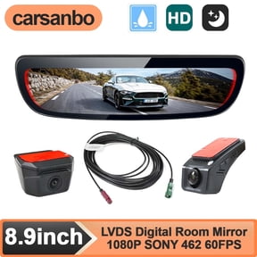 8.9 Inch Car Streaming Mirror with LVDS 2K Front Camera and 1080p Rearview Camera Night Vision WDR 60FPS High Brightness