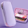 thumbnail image 1 of 8.9 Inch Pencil Case, Cute Purple Oxford Cloth Pen Bag with Compartments, Waterproof Stationery Pouch for School Office Travel, Durable Canvas Pencil Holder for Students Girls Boys, 1 of 9